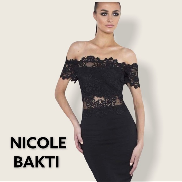 Nicole Bakti Dresses | Off Shoulder Dress | Color: Black | Size: 12 | Stylebymichele's Closet